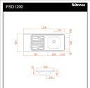 Ver imagem 2 de Pia Inox Fabrinox PSD1200D 120x52cm, cuba direita com furo e torneira