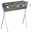 Ver imagem 1 de Churrasqueira Espeteira Para Espetinhos Em Aço Inox Reforçada Tamanho 76x25 e Grelha Inox