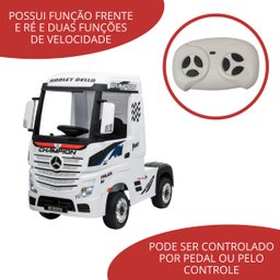 Mini Caminhão Elétrico Mercedes Benz Actros Rodas Eva Infantil Licenciado Branco Importway Bw-119eva - 5
