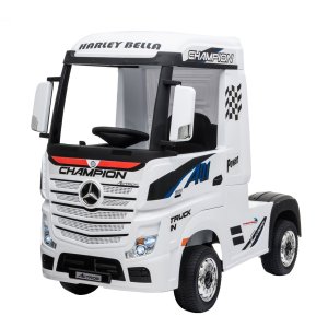 Mini Caminhão Elétrico Mercedes Benz Actros Rodas Eva Infantil Licenciado Branco Importway Bw-119eva