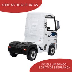 Mini Caminhão Elétrico Mercedes Benz Actros Rodas Eva Infantil Licenciado Branco Importway Bw-119eva - 3