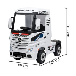 Mini Caminhão Elétrico Mercedes Benz Actros Rodas Eva Infantil Licenciado Branco Importway Bw-119eva - 2