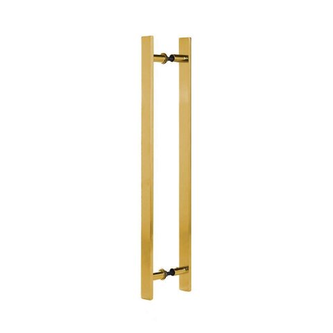 Puxador Duplo Alumínio 60cm Porta Pivotante Dourado
