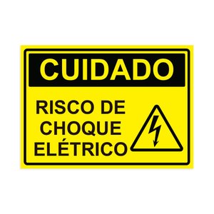 Placa de Sinalização Cuidado Risco de Choque Elétrico