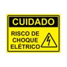 Placa de Sinalização Cuidado Risco de Choque Elétrico - 1