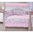 Ver imagem 7 de kit Berço Rosa bebê Completo Menina 13 Peças
