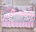 Ver imagem 1 de kit Berço Rosa bebê Completo Menina 13 Peças