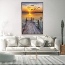 Ver imagem 3 de Quadro Decorativo Ponte Por do Sol Tela Vertical Com Moldura e Sem Vidro 60X90