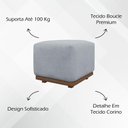 Ver imagem 3 de Kit 2 Puffs Decorativos para Sala Dalilla Persa Cinza Bouclé