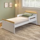 Ver imagem 1 de Cama Infantil com LED e Kit Grade de Proteção Petit Casatema MadeiraOriginals Branco/Mel