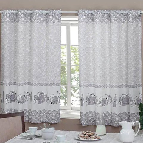 Cortina de Cozinha Realce Casa Alegre 2,0 X 1,4 - Sultan Cora