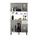 Ver imagem 5 de Armário de Cozinha Organizador com Pés Retrô e Bancada 6 Portas Branco