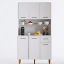 Ver imagem 2 de Armário de Cozinha Organizador com Pés Retrô e Bancada 6 Portas  Branco