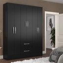 Ver imagem 1 de Guarda-roupa Casal Magistral 6 Portas 2 Gavetas Preto