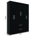 Ver imagem 4 de Guarda-roupa Casal Magistral 6 Portas 2 Gavetas Preto