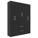 Ver imagem 2 de Guarda-roupa Casal Magistral 6 Portas 2 Gavetas Preto