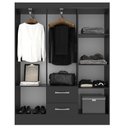 Ver imagem 3 de Guarda-roupa Casal Magistral 6 Portas 2 Gavetas Preto
