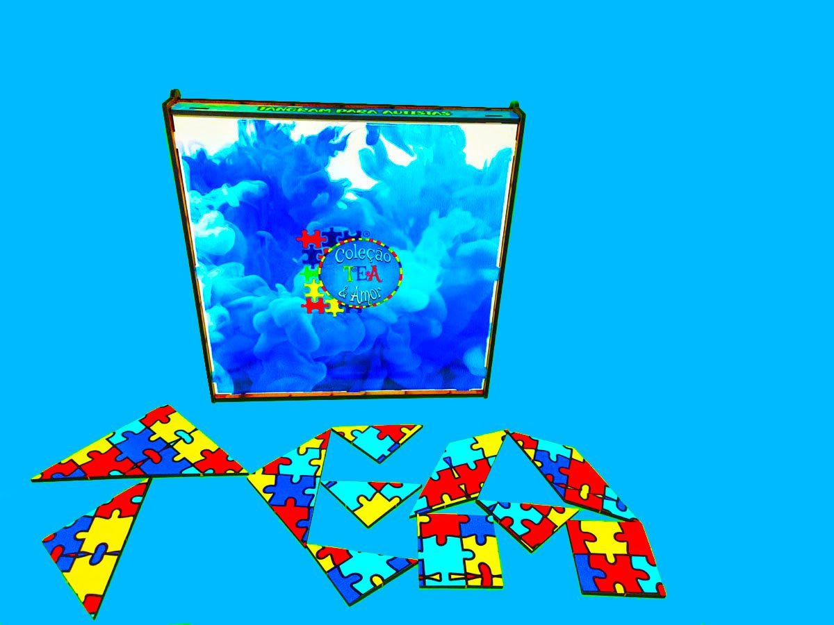 Tangram Jogo Colorido Cognitivo para Autistas Coleção TEA e Amor - 3