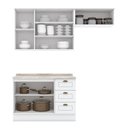 Ver imagem 1 de Cozinha Modulada Americana 3 Peças Branco Hp com Tampo Calcare - Henn