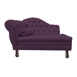 Recamier Sofá Direito Larissa 120cm Sala Veludo Roxo - Incasa Decor - 1