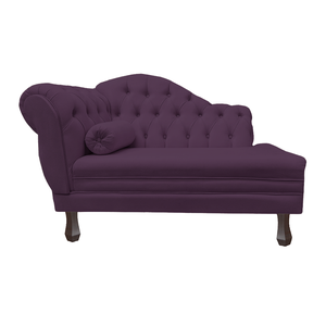 Recamier Sofá Direito Larissa 120cm Sala Veludo Roxo - Incasa Decor