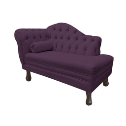 Recamier Sofá Direito Larissa 120cm Sala Veludo Roxo - Incasa Decor - 4