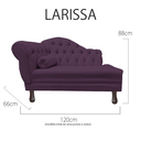 Ver imagem 5 de Recamier Sofá Direito Larissa 120cm Sala Veludo Roxo - Incasa Decor