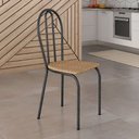 Ver imagem 2 de Kit 4 Cadeiras de Cozinha Texas Estampado Rattan Pés de Ferro Cromo Preto - Pallazio