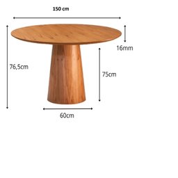 Mesa de Jantar Redonda Laminada - Dora-1,50m - Requinte Salas - 3