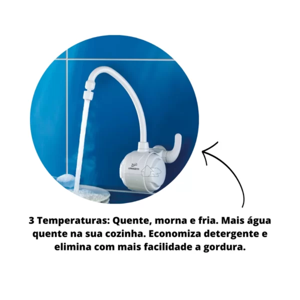 Torneira Elétrica Versátil Lorenzetti 220v 5500w - Branco - 3