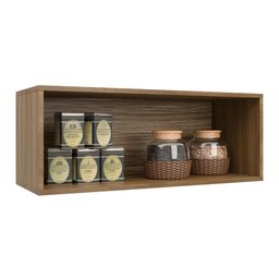 Armário Aéreo de Cozinha Geladeira 0,80m Paris Nogal/verde Mar - Batrol - 2