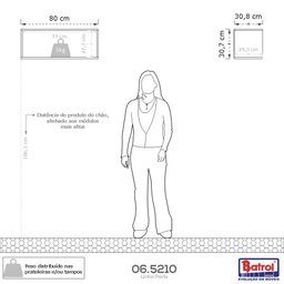 Armário Aéreo de Cozinha Geladeira 0,80m Paris Nogal/verde Mar - Batrol - 3