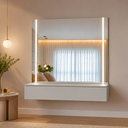 Ver imagem 1 de Camarim Suspenso Espelho com LED MDF Lucence- Belaris Móveis:Off White