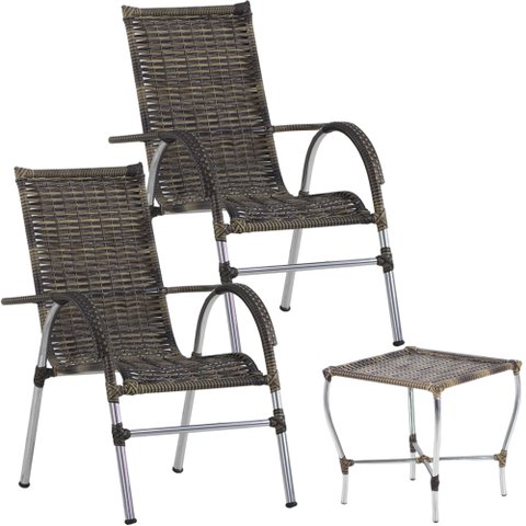 Cadeiras e Mesa de Centro para Varanda, Piscina, Jardim e Churrasco Trama Original