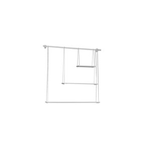 Prateleira Suspensa Decorativa com Varão e Três Suportes:branco