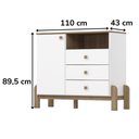 Ver imagem 4 de Berco Mini Cama e Comoda 1 Porta e 3 Gavetas Ternura Branco Jequitiba Hp Henn