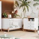 Ver imagem 2 de Berco Mini Cama e Comoda 1 Porta e 3 Gavetas Ternura Branco Jequitiba Hp Henn