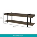 Ver imagem 2 de Rack Painel Tv 50 Polegadas Ohio Carraro Legno com Preto