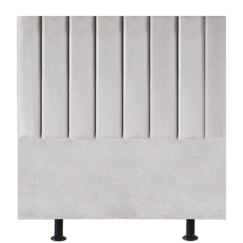 Cabeceira Estofada Cama Box Solteiro 100 Cm Alice Suede Cor:cinza Claro