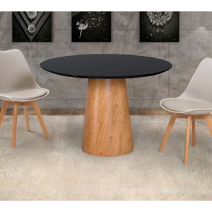 Mesas de Jantar Cone Casa MAD Mesa Cone Preto 90cm