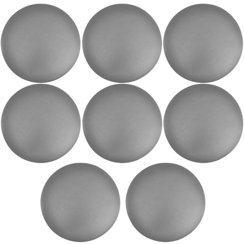 Kit 08 Assentos Redondo Banqueta Cadeira Estofados Poltronas H02 Corino Cinza 35 cm - Lyam Decor Ass