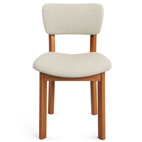 Cadeira para Sala de Jantar Cozinha Living Estofada Dara L02 Linho Champagne - Lyam Decor