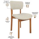 Ver imagem 3 de Cadeira para Sala de Jantar Cozinha Living Estofada Dara L02 Linho Champagne - Lyam Decor