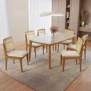 Ver imagem 1 de Conjunto Mesa Madeira Condessa 160x90 6 Cadeiras Marquesa