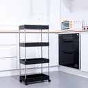 Ver imagem 5 de Carrinho Organizador Multiuso 4 Prateleiras Cor Preto