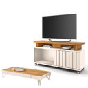 Ver imagem 1 de Rack Bancada Rivera 1.3 com Mesa de Centro Cadenza Off White Cinamomo – Hb Móveis