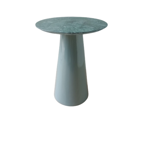Mesa Cone Lateral de 51 cm, Tampo em Mármore Verde Guatemala