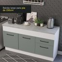 Ver imagem 7 de Balcão de Pia Cozinha 150 Cm 2 Portas e 2 Gavetas (com Tampo) Branco/cinza Agata Madesa