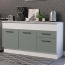 Ver imagem 2 de Balcão de Pia Cozinha 150 Cm 2 Portas e 2 Gavetas (com Tampo) Branco/cinza Agata Madesa