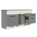 Ver imagem 4 de Balcão de Pia Cozinha 150 Cm 2 Portas e 2 Gavetas (com Tampo) Branco/cinza Agata Madesa